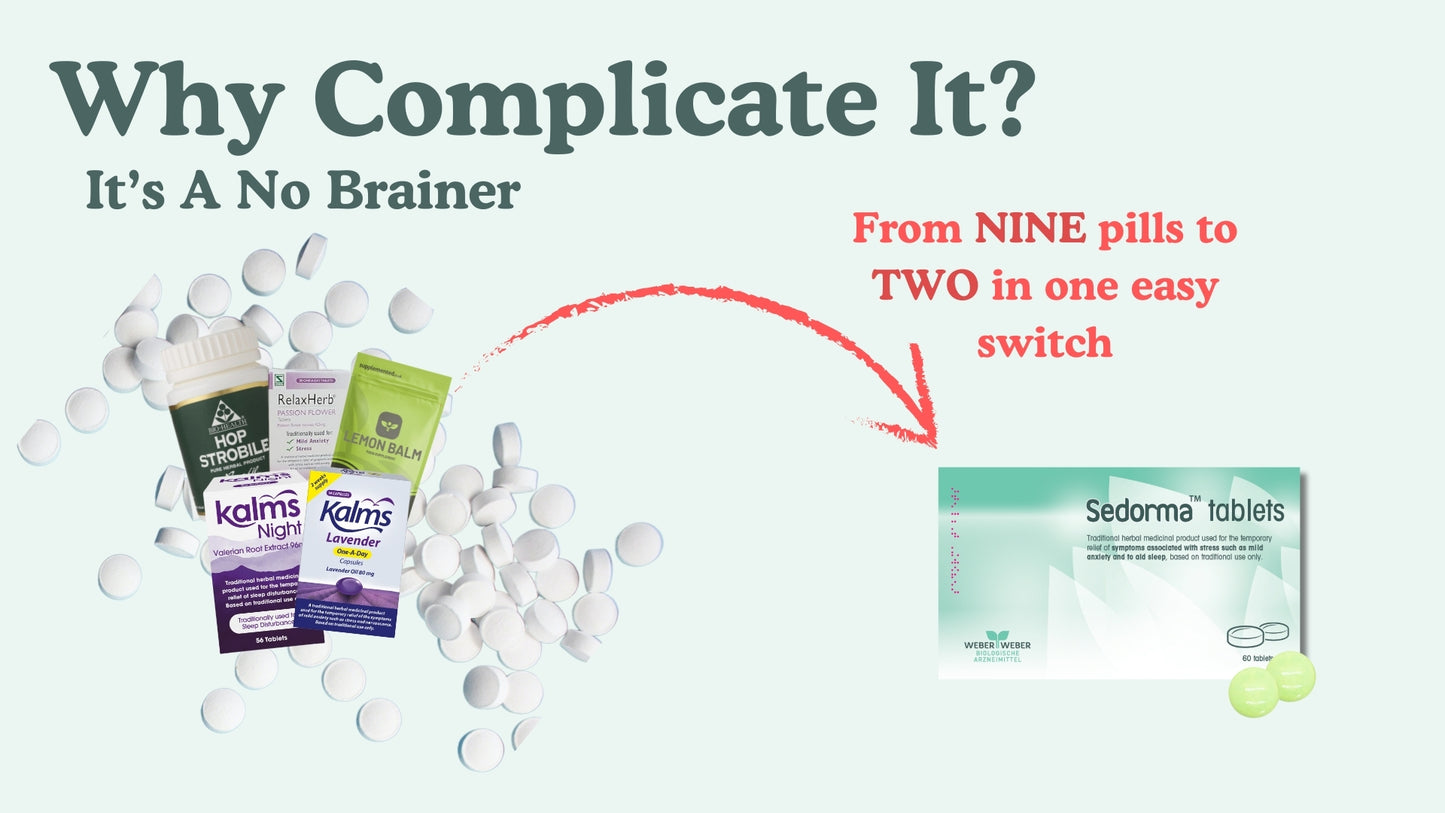 Sedorma 5-in-1 Herbal Stress Relief & Sleep Aid | Natural Blend for Anxiety & Relaxation Support